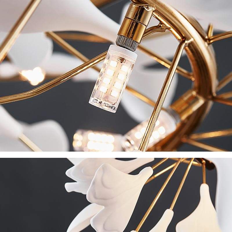 Ceramic Ginkgo Round Chandelier-Momo Lighting