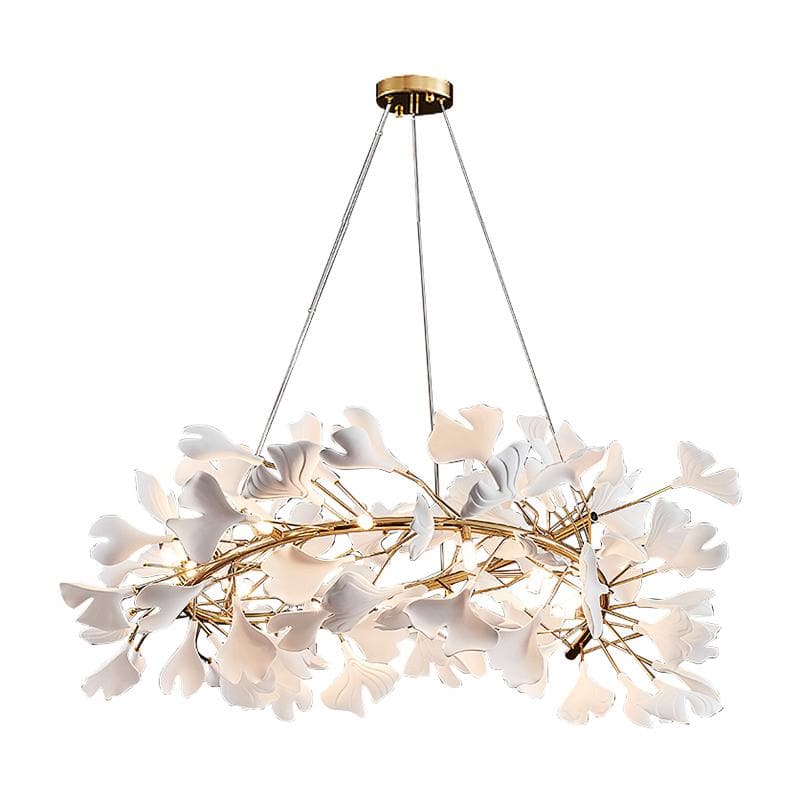 Ceramic Ginkgo Round Chandelier-Momo Lighting