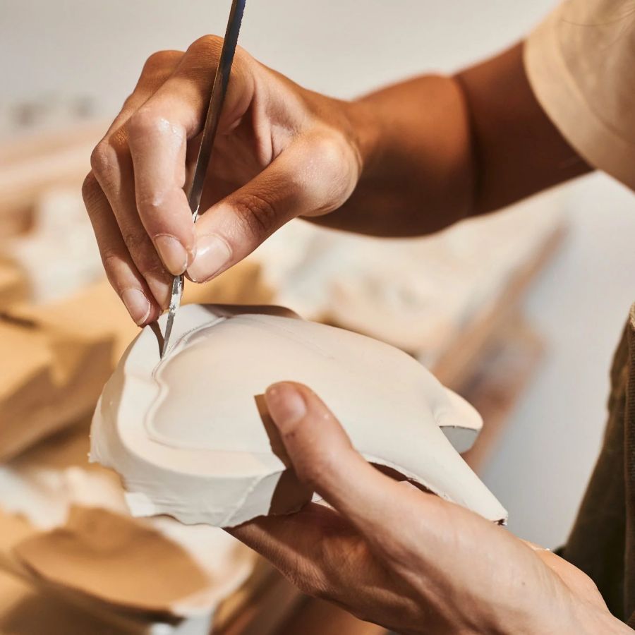 Ceramic Ginkgo Round Staircase Chandelier-Momo Lighting