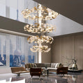 Ceramic Ginkgo Round Staircase Chandelier-Momo Lighting