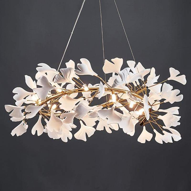 Ceramic Ginkgo Round Chandelier