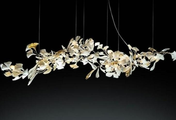 Ceramic Ginkgo Branch Chandelier