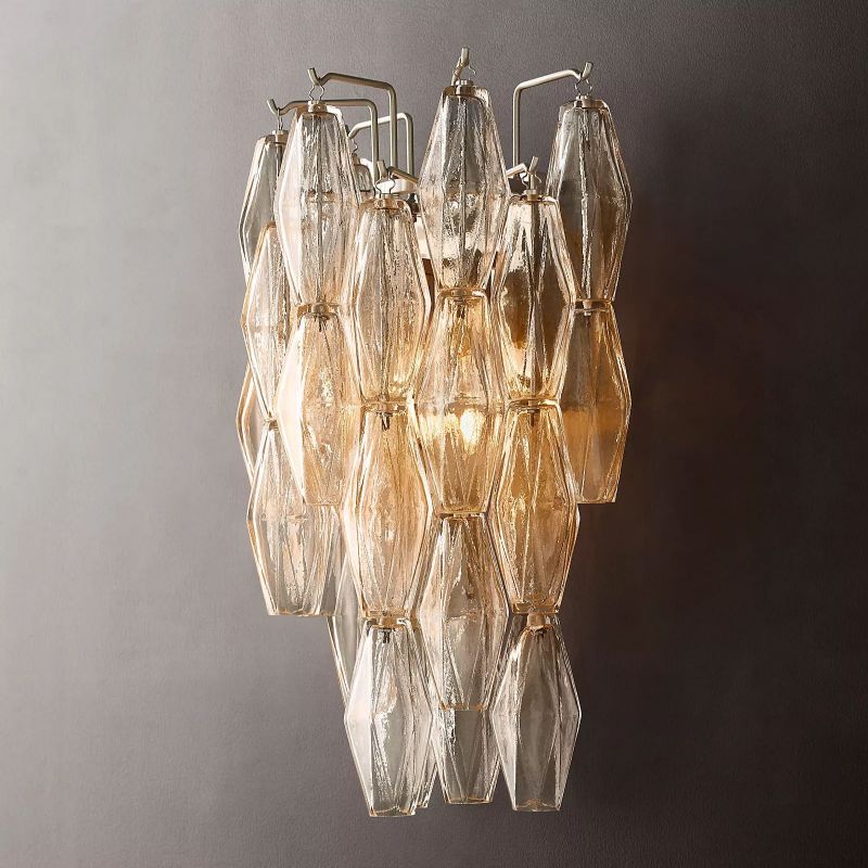 Chiaravalle Glass Tiered Short Wall Sconce