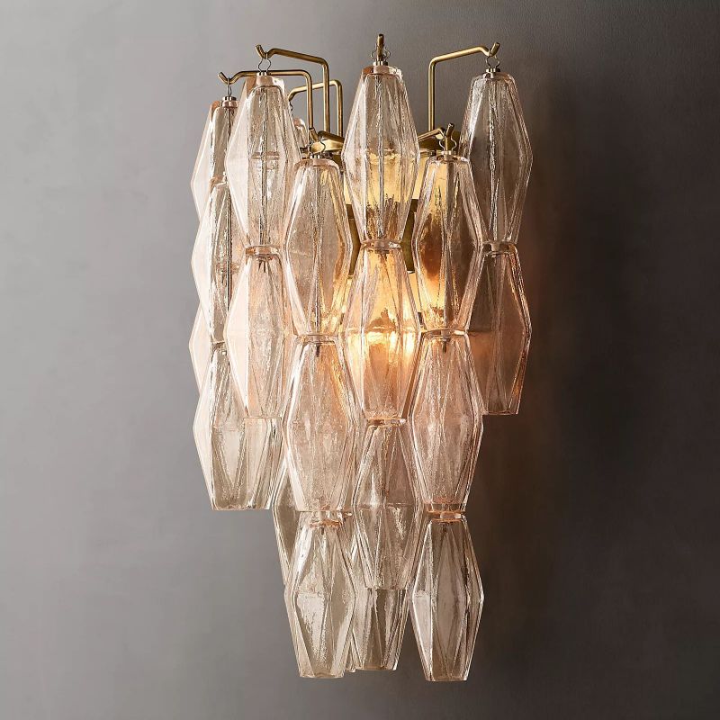 Chiaravalle Glass Tiered Short Wall Sconce