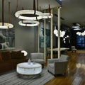 Charlene Alabaster Halo Circle Chandelier-Momo Lighting