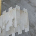 Charlene Marble Brass Linear Chandelier-Momo Lighting
