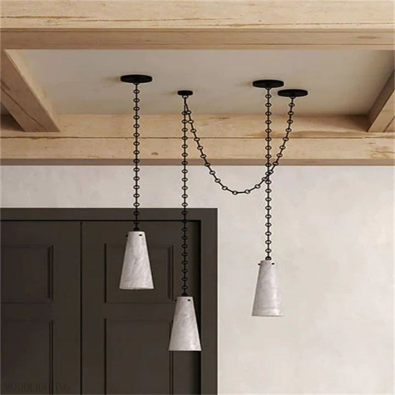 Charlene Marble Modern 3-Light Chandelier-Momo Lighting