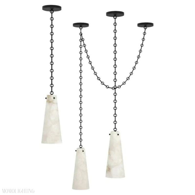 Charlene Marble Modern 3-Light Chandelier-Momo Lighting