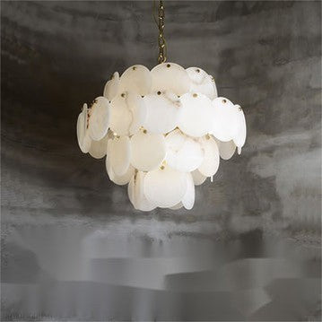 Charlene Marble Multi-Tier Round Chandelier-Momo Lighting
