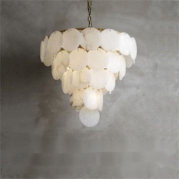 Charlene Marble Multi-Tier Round Chandelier-Momo Lighting