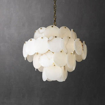 Charlene Marble Multi-Tier Round Chandelier-Momo Lighting