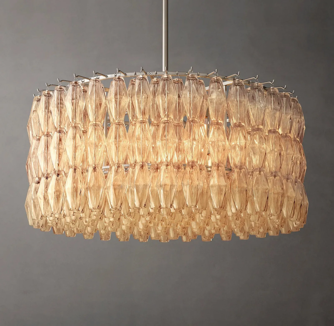 Chiara Glass Round Chandelier D37"-Momo Lighting