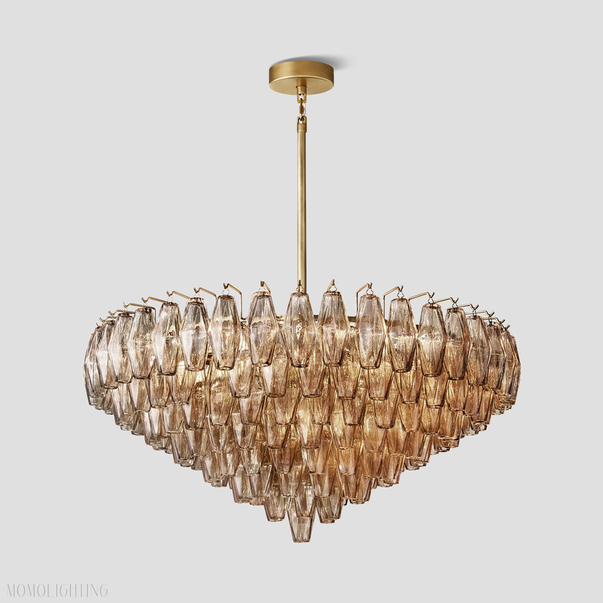 Chiara Glass Tiered Round Chandelier 37"-Momo Lighting