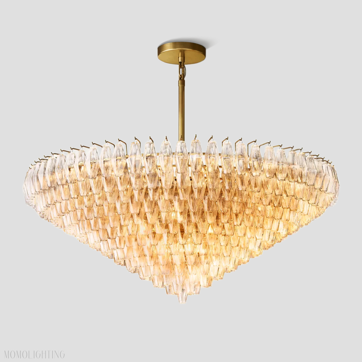 Chiara Glass Tiered Round Chandelier 61"-Momo Lighting