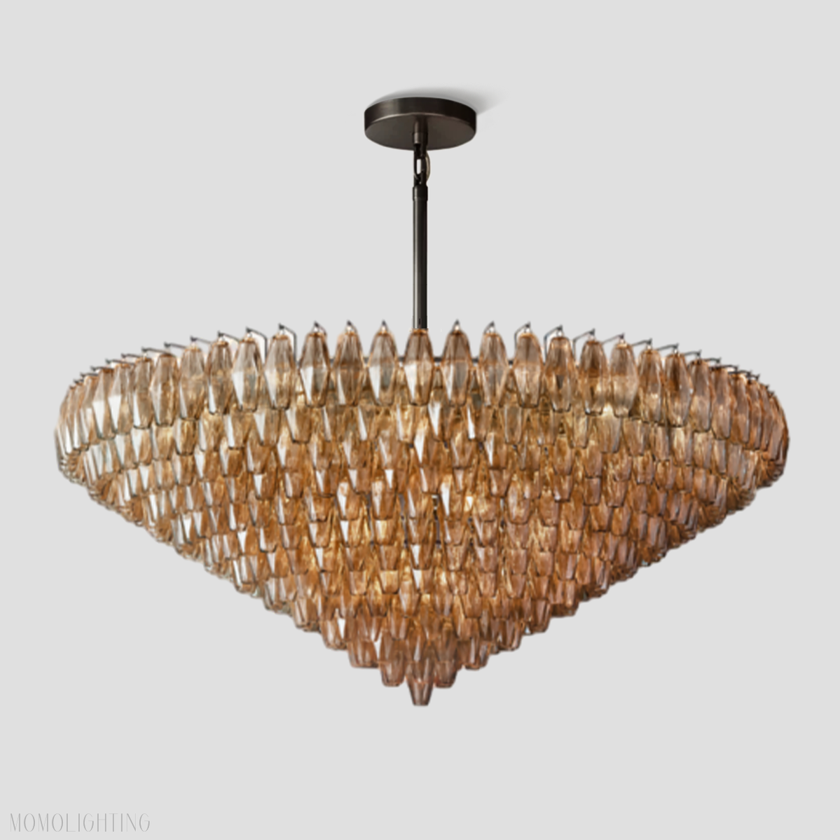 Chiara Glass Tiered Round Chandelier 61"-Momo Lighting