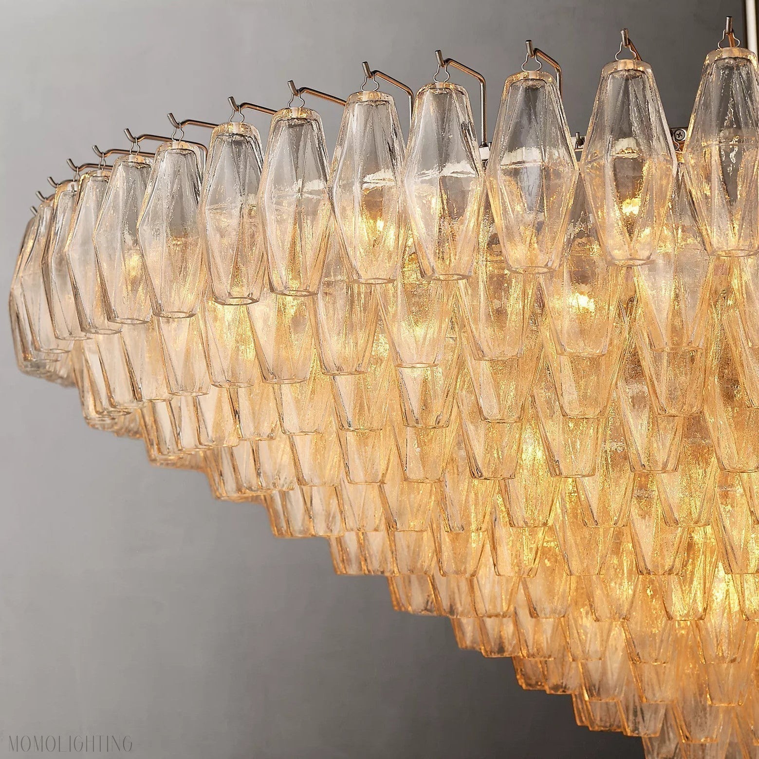 Chiara Glass Tiered Round Chandelier 61"-Momo Lighting