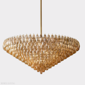 Chiara Glass Tiered Round Chandelier 61"-Momo Lighting