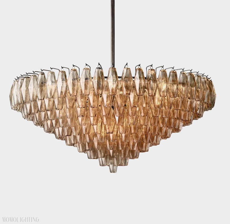 Chiaravalle Glass Tiered Round Chandelier 47"