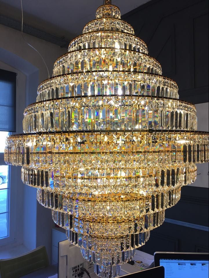 Chrome/ Silver/ Gold Extra Large Chandelier For Foyer Living Room Staircase Crystal Ceiling Lighting Fixture-Momo Lighting