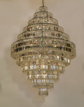 Chrome/ Silver/ Gold Extra Large Chandelier For Foyer Living Room Staircase Crystal Ceiling Lighting Fixture-Momo Lighting