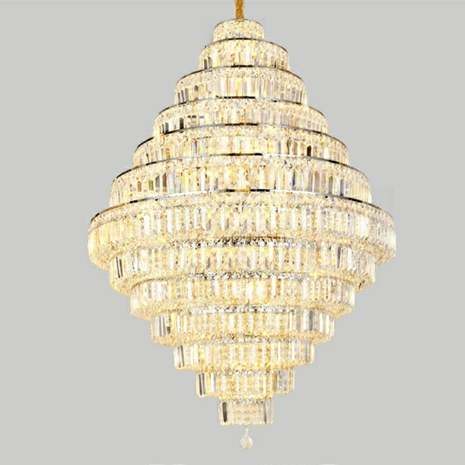 Chrome/ Silver/ Gold Extra Large Chandelier For Foyer Living Room Staircase Crystal Ceiling Lighting Fixture-Momo Lighting