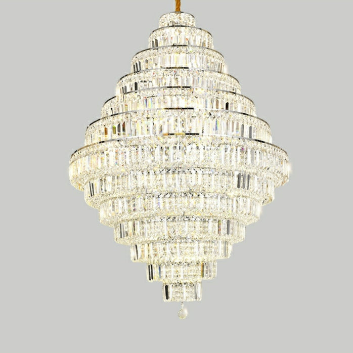 Chrome/ Silver/ Gold Extra Large Chandelier For Foyer Living Room Staircase Crystal Ceiling Lighting Fixture-Momo Lighting