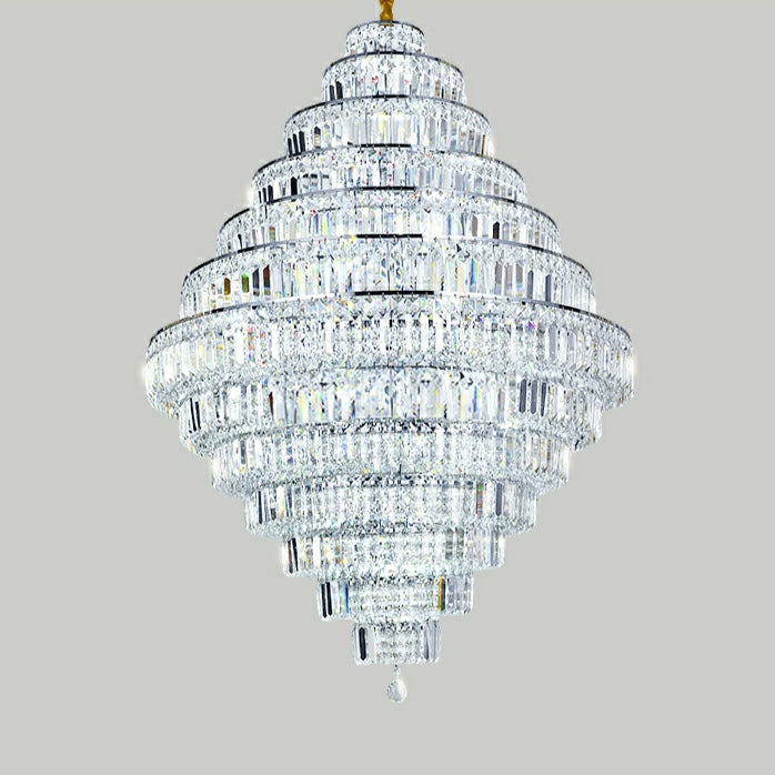 Chrome/ Silver/ Gold Extra Large Chandelier For Foyer Living Room Staircase Crystal Ceiling Lighting Fixture-Momo Lighting
