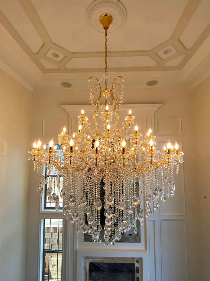 Classic Modern Multi-layers Crystal Chandelier for Staircase/Foyer/Villa-Momo Lighting