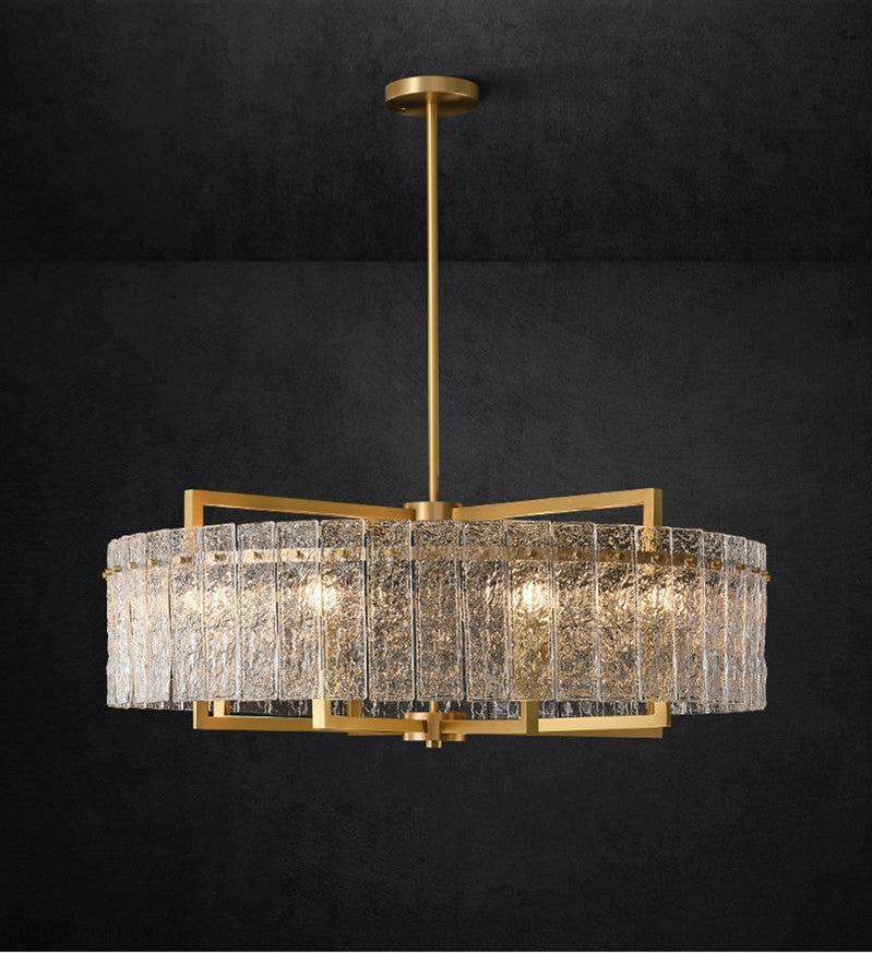 Classic Moire Crystal Round Chandelier-Momo Lighting