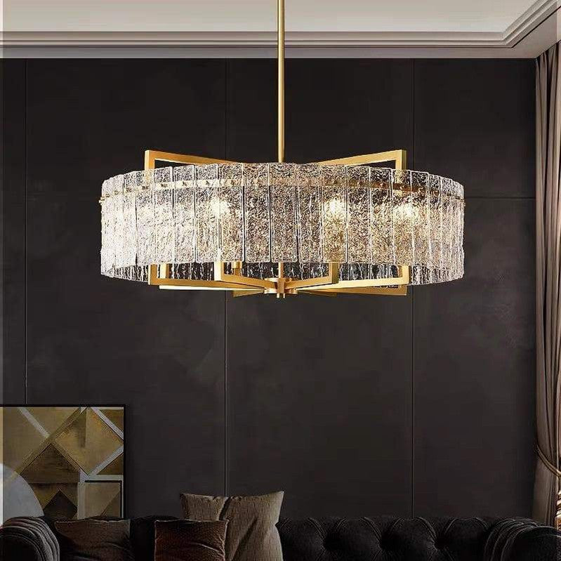 Classic Moire Crystal Round Chandelier-Momo Lighting
