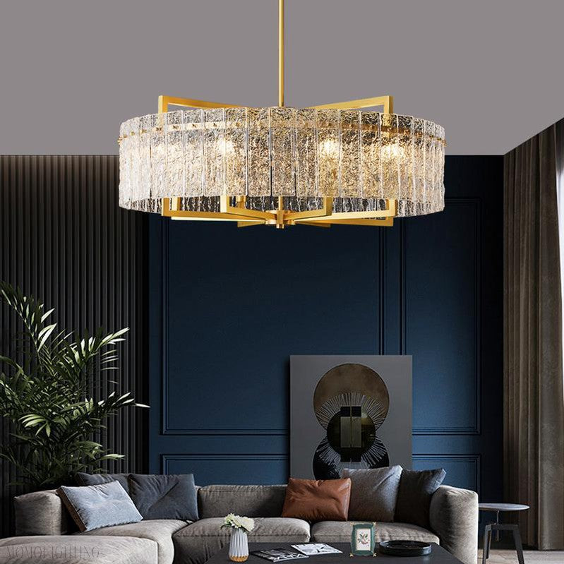 Classic Moire Crystal Round Chandelier-Momo Lighting