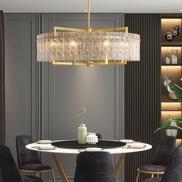 Classic Moire Crystal Round Chandelier-Momo Lighting