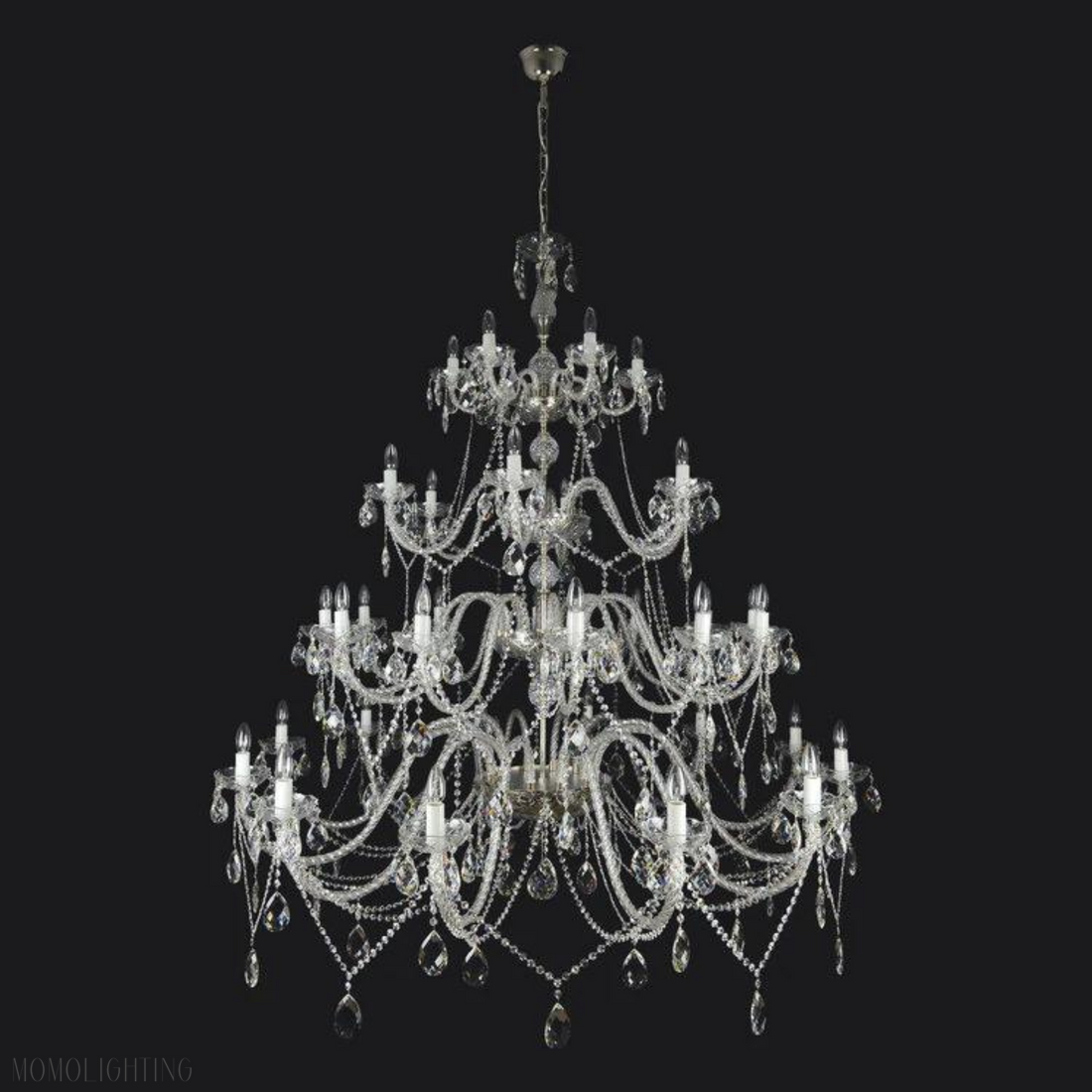 Classical Finesse 36 Crystal Glass Chandelier (Gold/Silver)