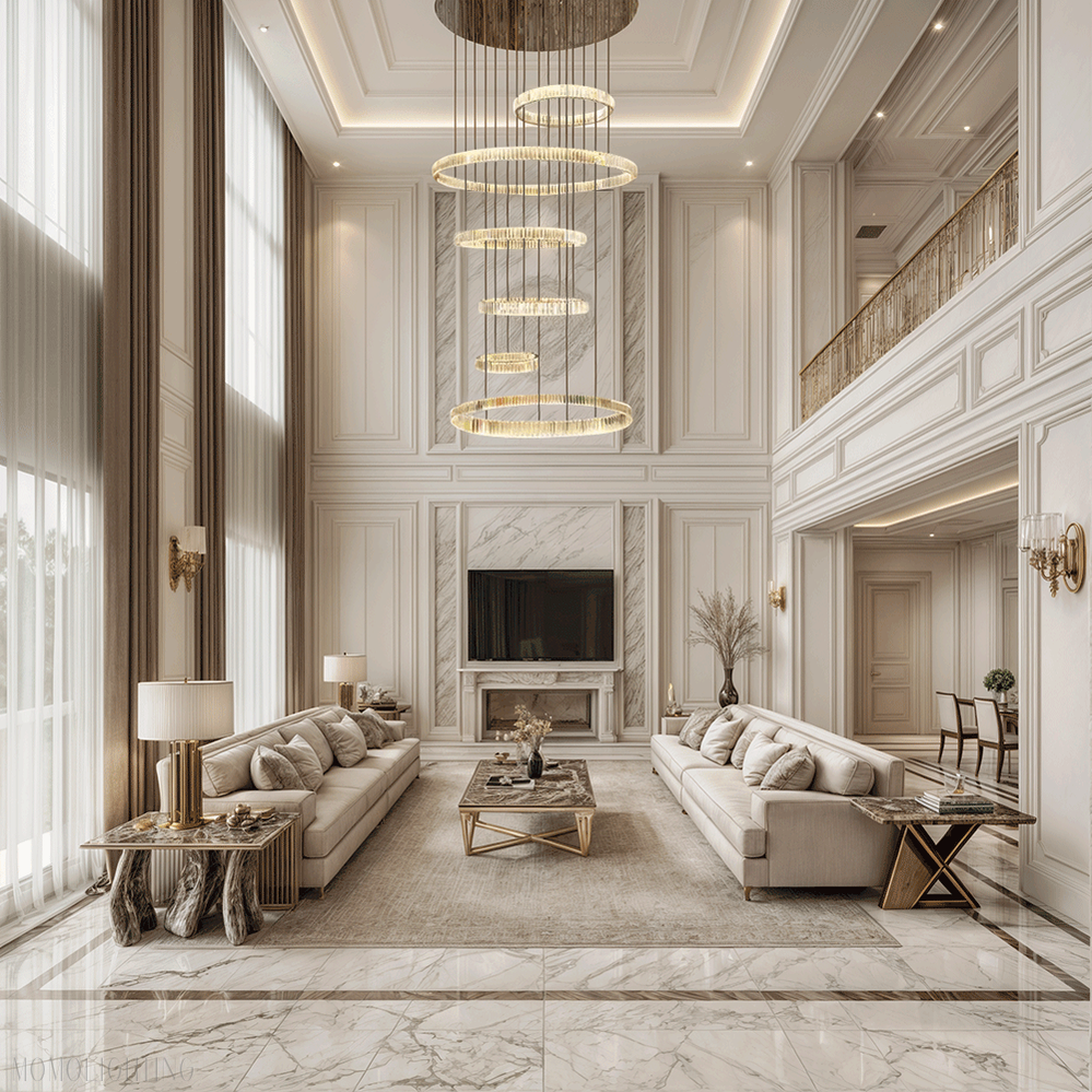 Cleo Foyer & Staircase Ring Chandelier 31"D-Momo Lighting