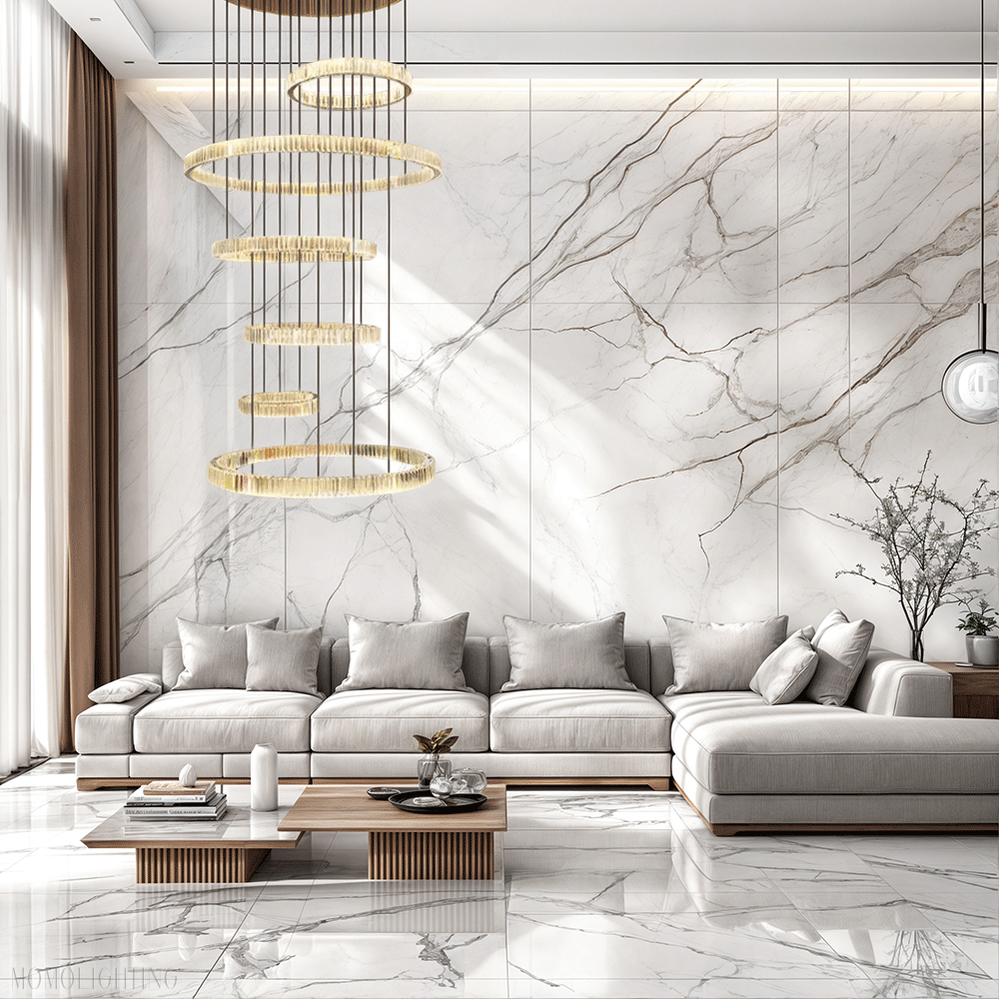 Cleo Foyer & Staircase Ring Chandelier 31"D-Momo Lighting