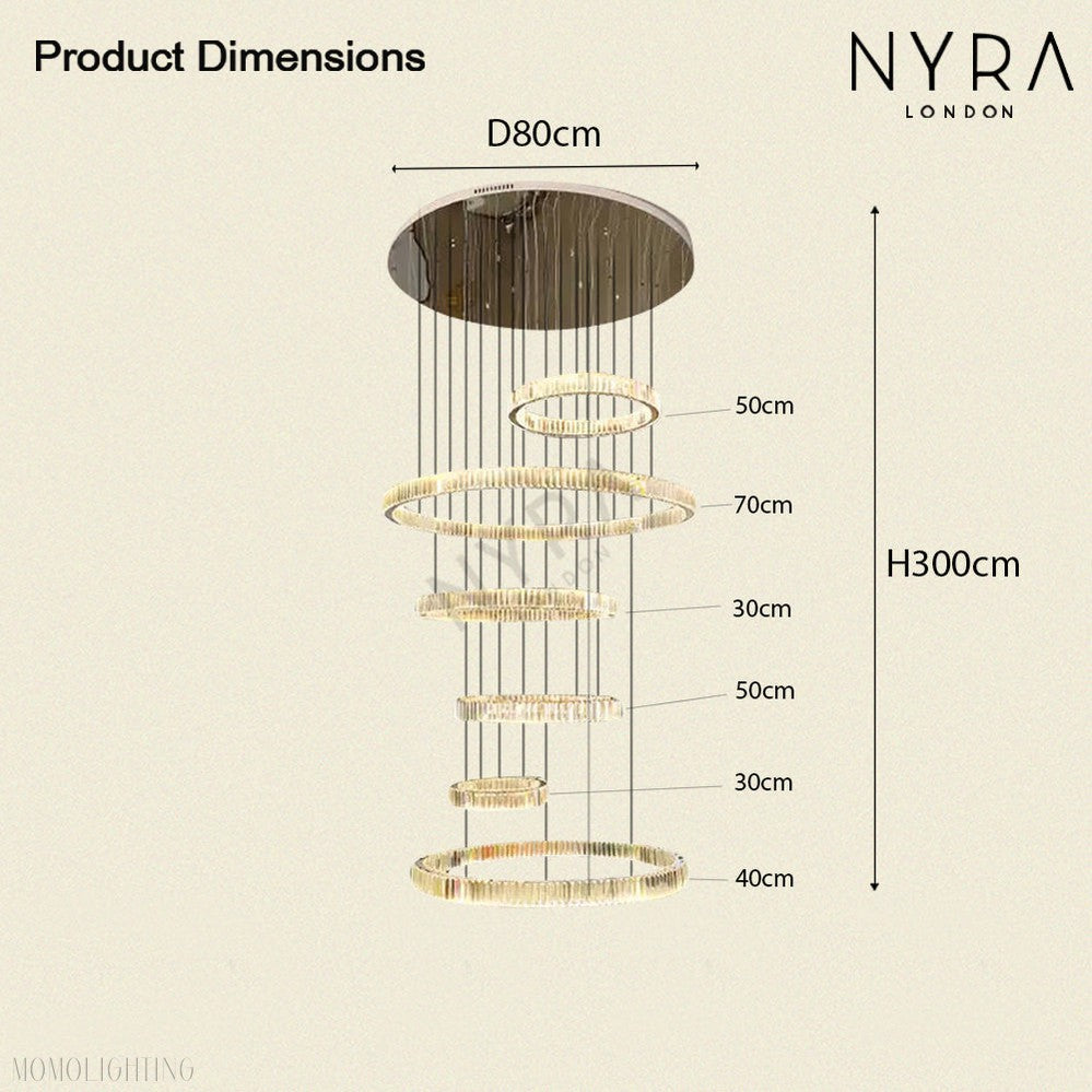 Cleo Foyer & Staircase Ring Chandelier 31"D-Momo Lighting