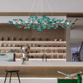 Colorful Glass Ginkgo Leaf Chandelier-Momo Lighting