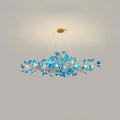 Colorful Glass Ginkgo Leaf Chandelier-Momo Lighting