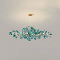 Colorful Glass Ginkgo Leaf Chandelier-Momo Lighting