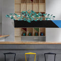 Colorful Glass Ginkgo Leaf Chandelier-Momo Lighting
