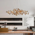 Colorful Glass Ginkgo Leaf Chandelier-Momo Lighting