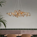 Colorful Glass Ginkgo Leaf Chandelier-Momo Lighting