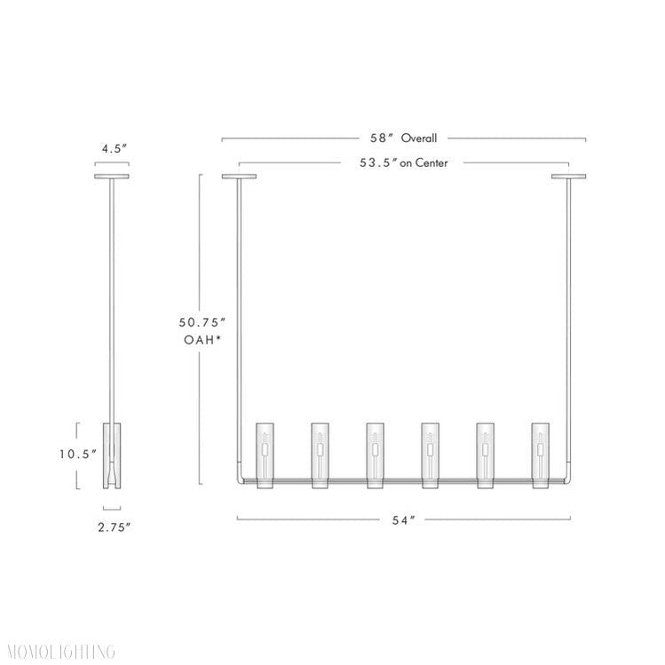 Cono Linear Chandelier for Dining Room-Momo Lighting
