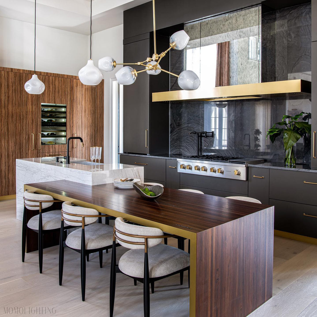 Covington Horizontal White Globe Branching Bubble Chandelier-Momo Lighting