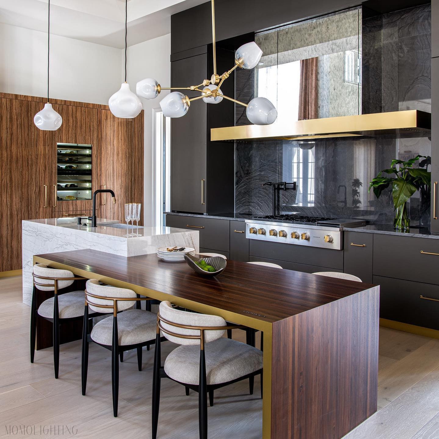 Covington Horizontal White Globe Branching Bubble Chandelier-Momo Lighting