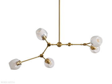 Covington Horizontal White Globe Branching Bubble Chandelier-Momo Lighting
