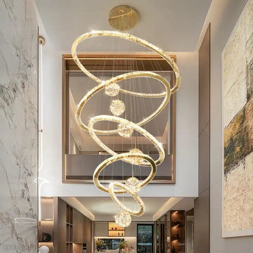 Crispin Crystal Ring Chandelier Foyer-Momo Lighting