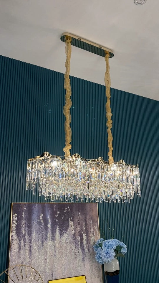Crystal Tassel Chandelier Set For Living Room/Dining Room and Bedroom-Momo Lighting