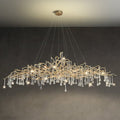 Crystal Teardrop Brass Branch Chandelier