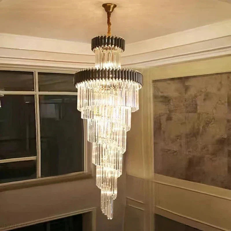 Cyrus Multiple Tier Crystal Chandelier-Momo Lighting